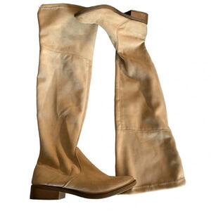 ZIGI Soho Karsten Knee High Boots Faux Suede Beige 7.5